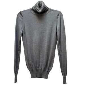 Enzo Mantovini Women's Merino Turtleneck Sweater Extra Fine Gray Medium M **READ